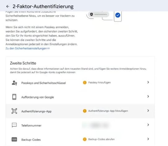 2 Faktor Authentifiziuern