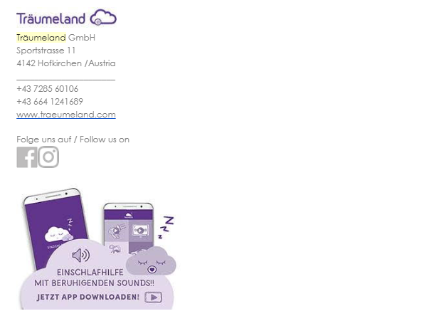 E-Mail Signatur Träumeland