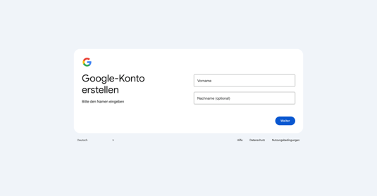 Google Konto erstellen