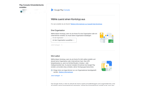 Play Console wechseln